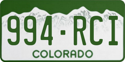 CO license plate 994RCI
