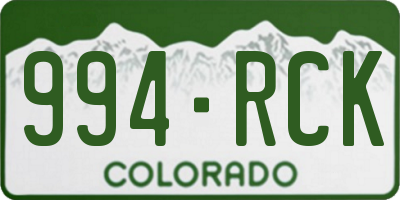 CO license plate 994RCK