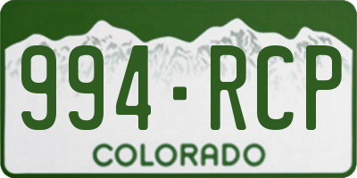 CO license plate 994RCP
