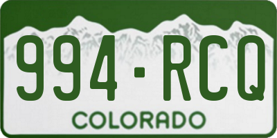 CO license plate 994RCQ