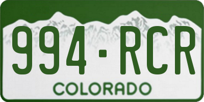 CO license plate 994RCR