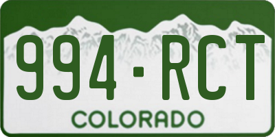 CO license plate 994RCT