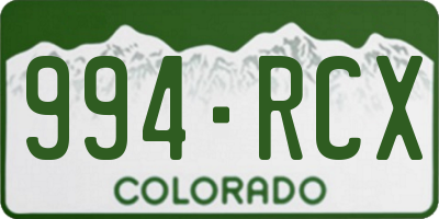 CO license plate 994RCX