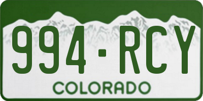 CO license plate 994RCY