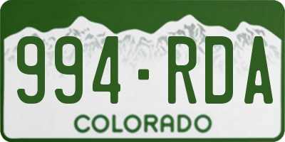 CO license plate 994RDA