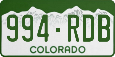 CO license plate 994RDB