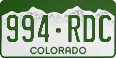 CO license plate 994RDC