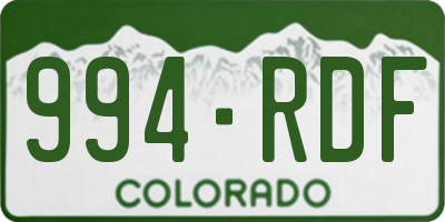 CO license plate 994RDF