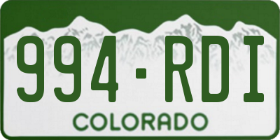 CO license plate 994RDI