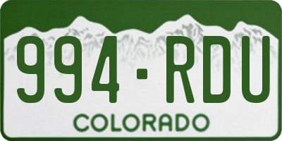 CO license plate 994RDU