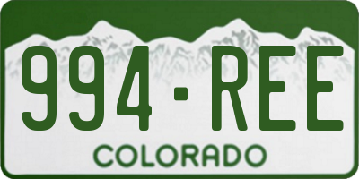 CO license plate 994REE