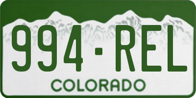 CO license plate 994REL