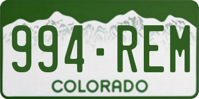 CO license plate 994REM