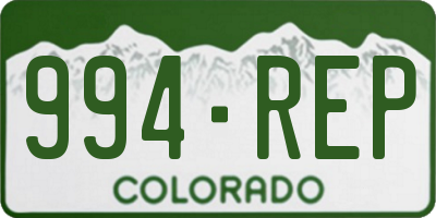 CO license plate 994REP