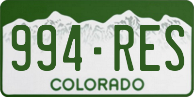 CO license plate 994RES
