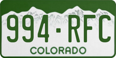 CO license plate 994RFC