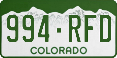 CO license plate 994RFD