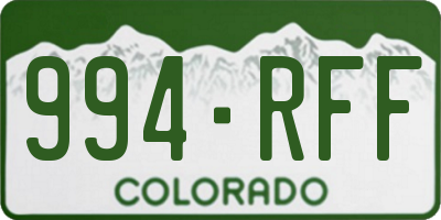 CO license plate 994RFF