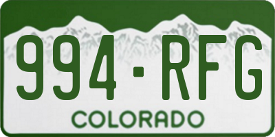 CO license plate 994RFG