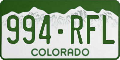 CO license plate 994RFL