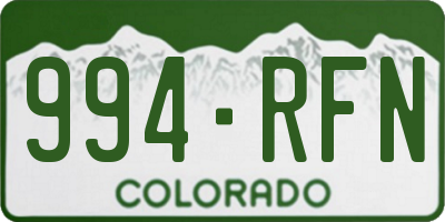 CO license plate 994RFN