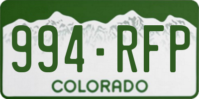 CO license plate 994RFP