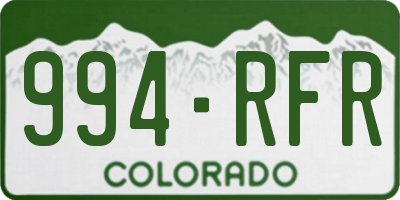 CO license plate 994RFR