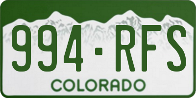 CO license plate 994RFS