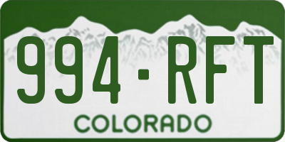CO license plate 994RFT