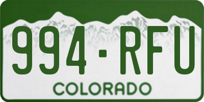 CO license plate 994RFU