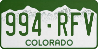 CO license plate 994RFV