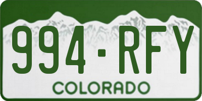 CO license plate 994RFY
