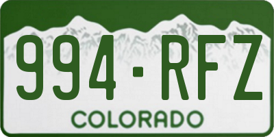 CO license plate 994RFZ
