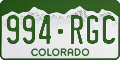 CO license plate 994RGC