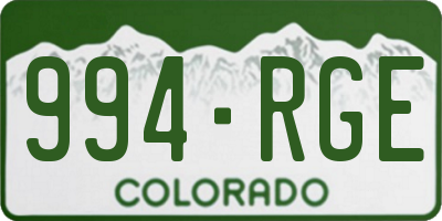 CO license plate 994RGE