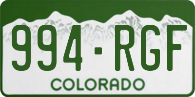 CO license plate 994RGF