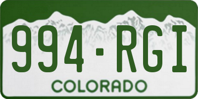 CO license plate 994RGI