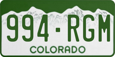 CO license plate 994RGM