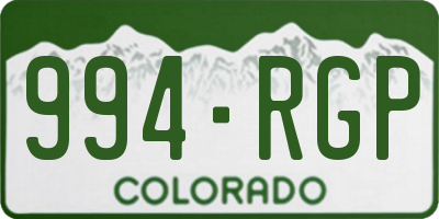 CO license plate 994RGP