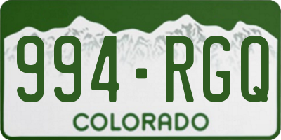 CO license plate 994RGQ