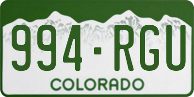 CO license plate 994RGU