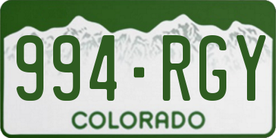 CO license plate 994RGY