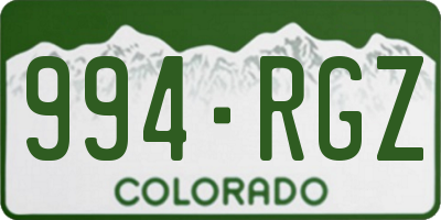 CO license plate 994RGZ