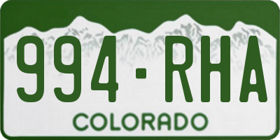 CO license plate 994RHA