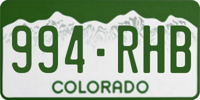 CO license plate 994RHB