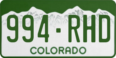 CO license plate 994RHD