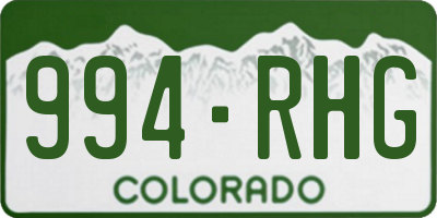 CO license plate 994RHG
