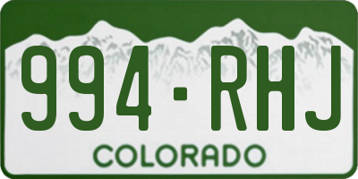 CO license plate 994RHJ