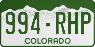CO license plate 994RHP
