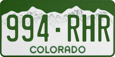 CO license plate 994RHR